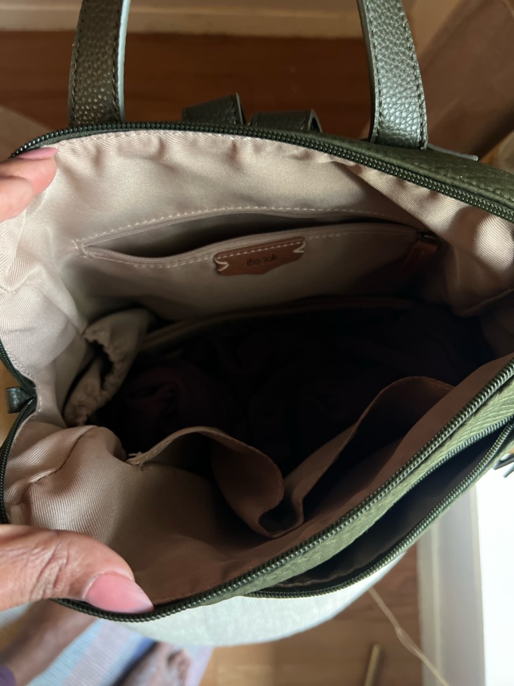 Quilted Olive Green The Sak Backpack - Picture 11 of 13